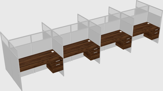 Shared rectangular cubicle