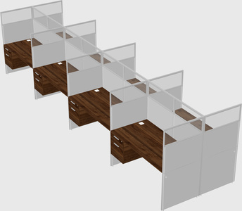 Shared rectangular cubicle