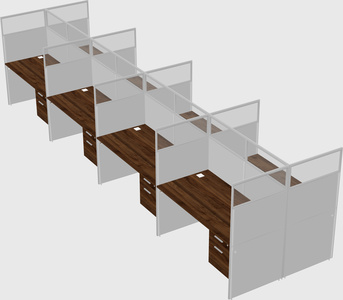 Shared rectangular cubicle