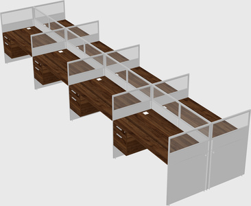Shared rectangular cubicle