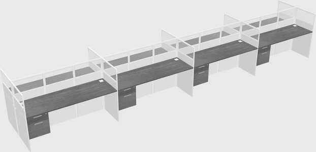 Shared rectangular cubicle