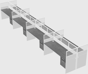 Shared rectangular cubicle