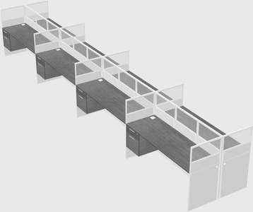 Shared rectangular cubicle