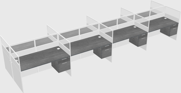 Shared rectangular cubicle