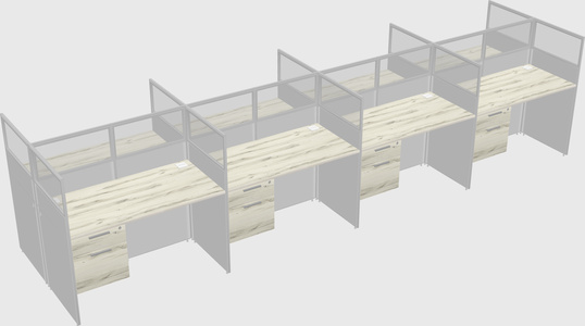 Shared rectangular cubicle