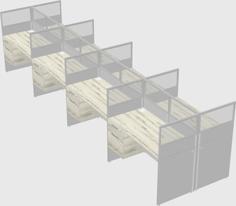 Shared rectangular cubicle