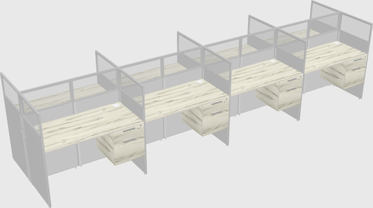 Shared rectangular cubicle