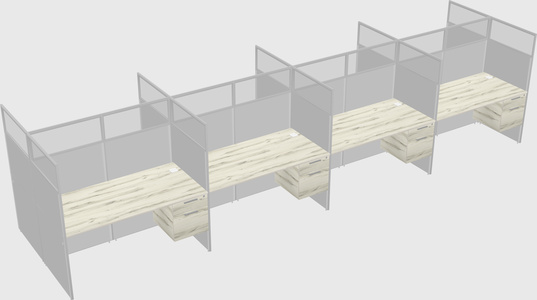 Shared rectangular cubicle