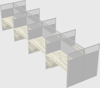 Shared rectangular cubicle