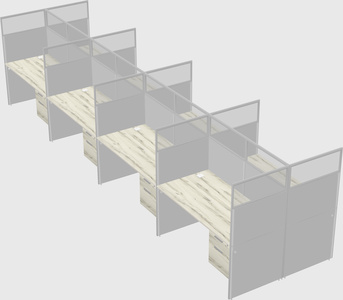 Shared rectangular cubicle
