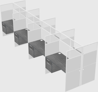 Shared rectangular cubicle