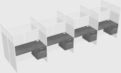 Shared rectangular cubicle