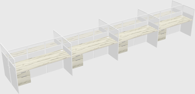 Shared rectangular cubicle
