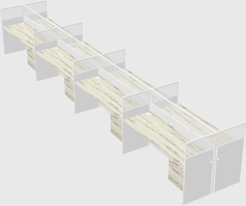 Shared rectangular cubicle