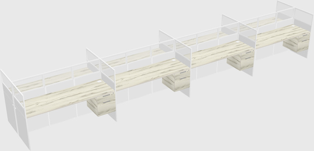 Shared rectangular cubicle