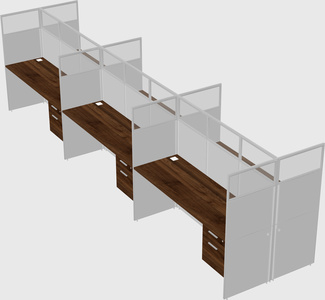 Shared rectangular cubicle