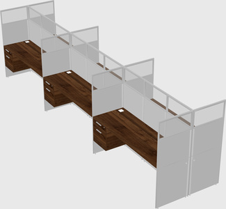 Shared rectangular cubicle