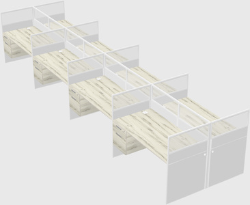 Shared rectangular cubicle