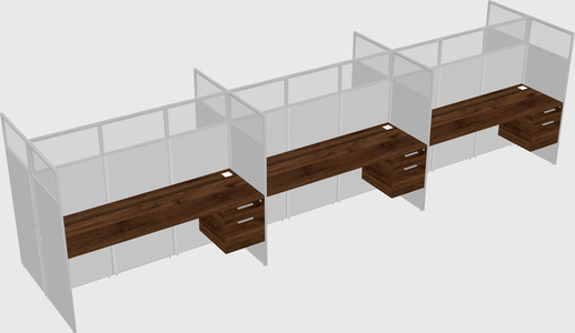 Shared rectangular cubicle
