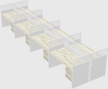 Shared rectangular cubicle