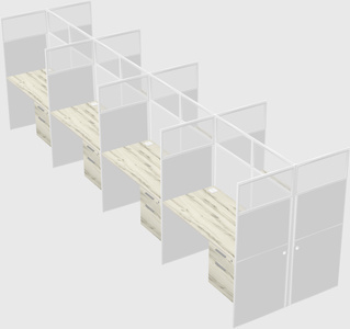 Shared rectangular cubicle