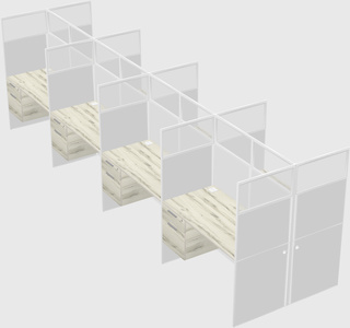 Shared rectangular cubicle