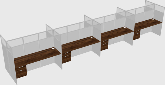 Shared rectangular cubicle