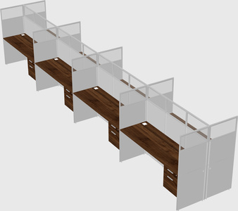 Shared rectangular cubicle