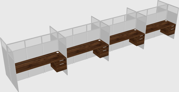 Shared rectangular cubicle