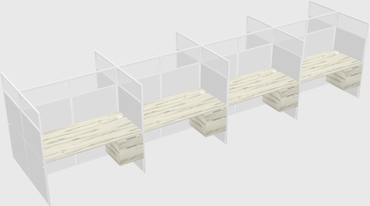 Shared rectangular cubicle