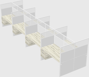 Shared rectangular cubicle