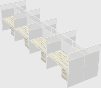 Shared rectangular cubicle