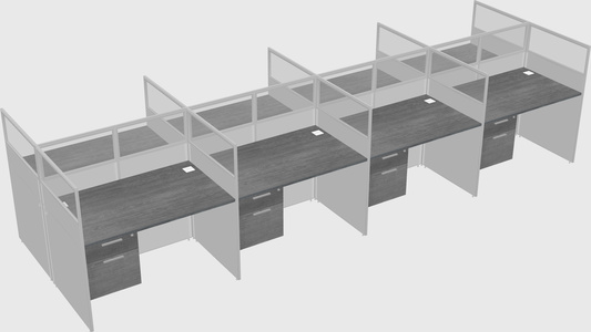 Shared rectangular cubicle