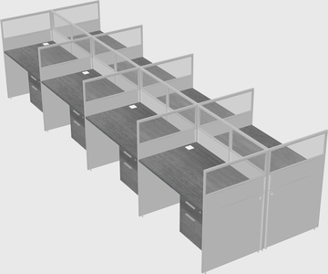 Shared rectangular cubicle