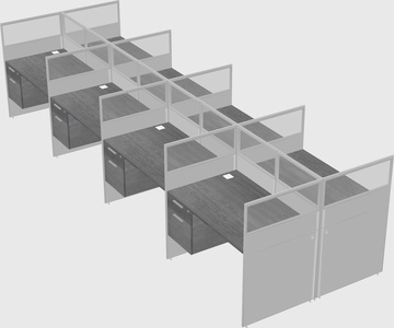 Shared rectangular cubicle