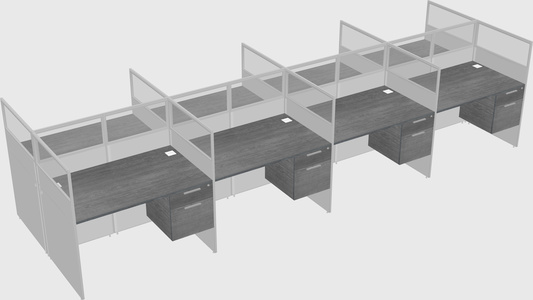 Shared rectangular cubicle