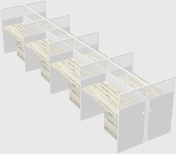Shared rectangular cubicle
