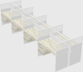 Shared rectangular cubicle