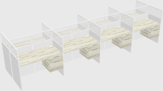 Shared rectangular cubicle