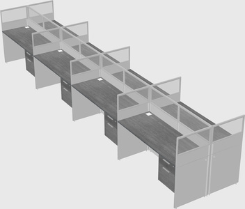 Shared rectangular cubicle
