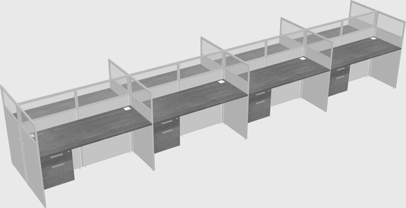 Shared rectangular cubicle