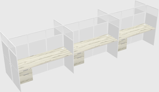 Shared rectangular cubicle