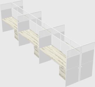 Shared rectangular cubicle