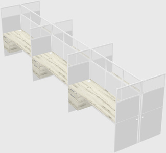 Shared rectangular cubicle