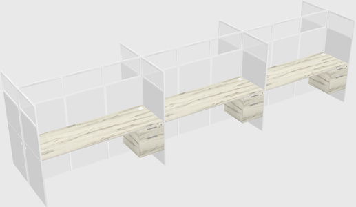 Shared rectangular cubicle