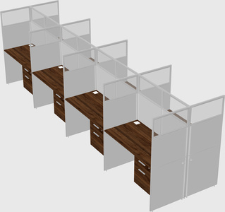 Shared rectangular cubicle
