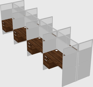 Shared rectangular cubicle