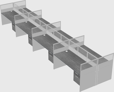 Shared rectangular cubicle
