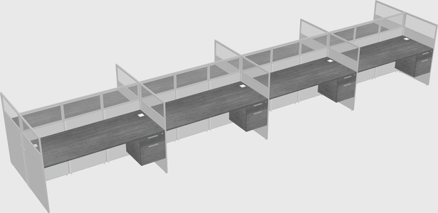 Shared rectangular cubicle