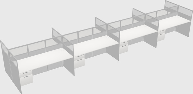Shared rectangular cubicle